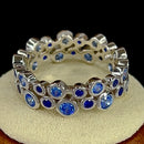 Sterling Silver Eternity Bubbles Blue CZ Ring