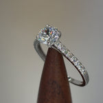 Solid 14K White Gold Solitaire Round Clear CZ Engagement Ring