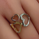 Sterling Silver 3-tone Heart Ring