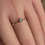 Solid 14K Gold Small Solitaire CZ Ring