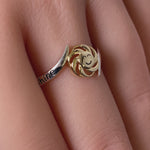 Solid 14K Yellow Gold & Sterling Silver "You Are My Sunshine, My Only Sunshine" Ring