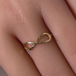 Solid 14K Yellow Gold Infinity Ring