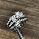 Sterling Silver 2-piece Engagement Set CZ Ring