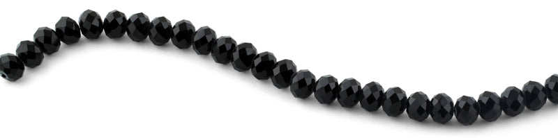 10mm Black  Faceted Rondelle Crystal Beads