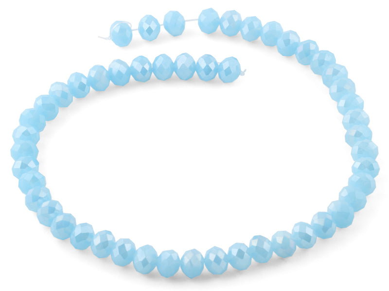 10mm Light Blue Faceted Rondelle Crystal Beads