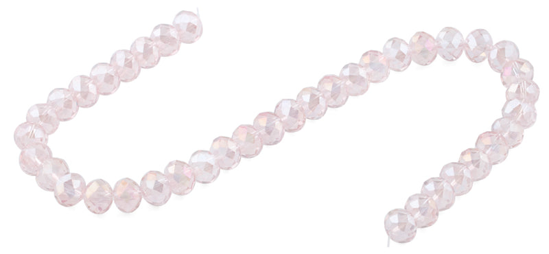 10mm Pink Faceted Rondelle Crystal Beads