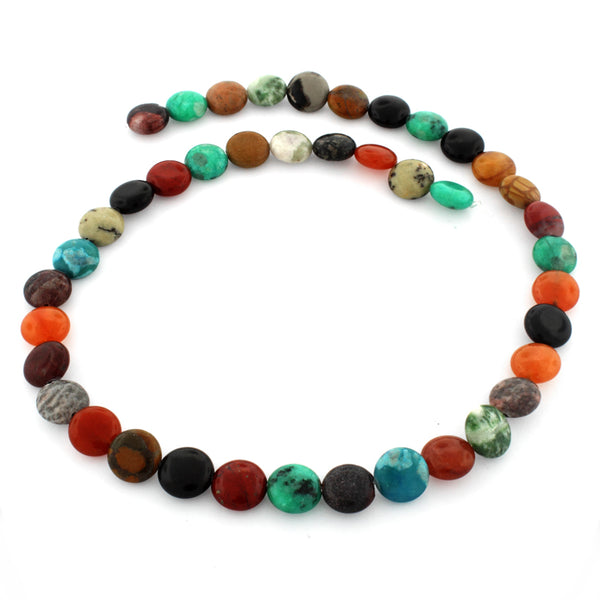 10mm Plain Disc Multi-stones Gem Stone Beads