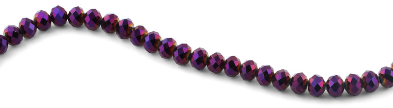 10mm Purple Faceted Rondelle Crystal Beads