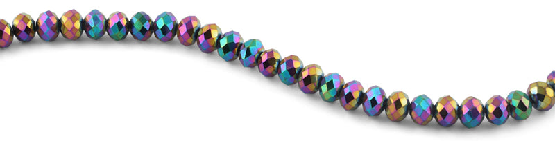 10mm Rainbow Faceted Rondelle Crystal Beads