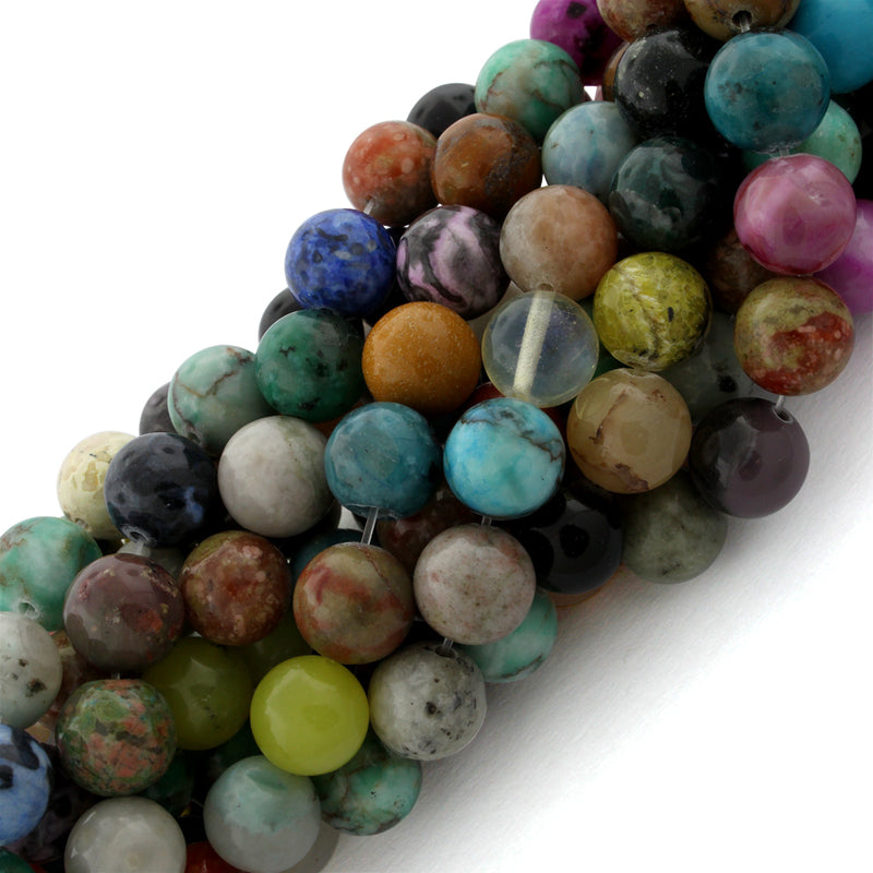 10mm Round Multi-Stones Gem Stone Beads