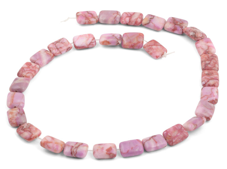 10x13mm Pink Matrix Rectangular Beads