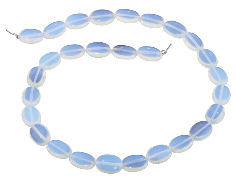 10x14MM Milky White Opalite Oval Gemstone Beads