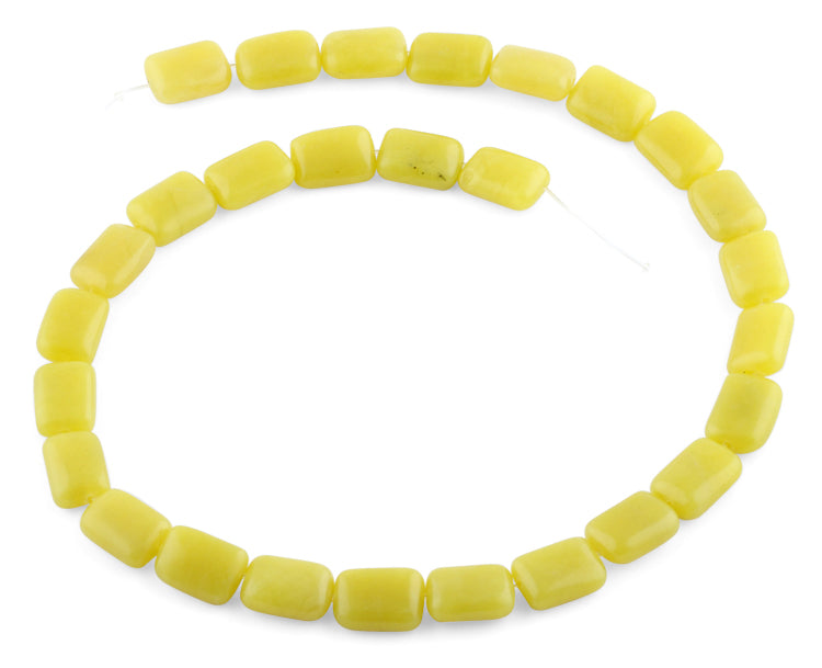 10x14MM Olive Jade Puffy Rectangle Gemstone Beads