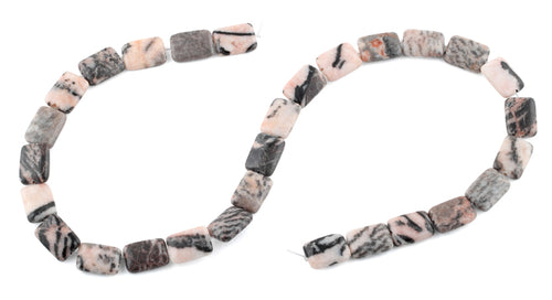 10x14MM Pink Zebra Jasper Rectangular Gemstone Beads