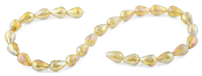10x15mm Champagne Drop Faceted Crystal Beads