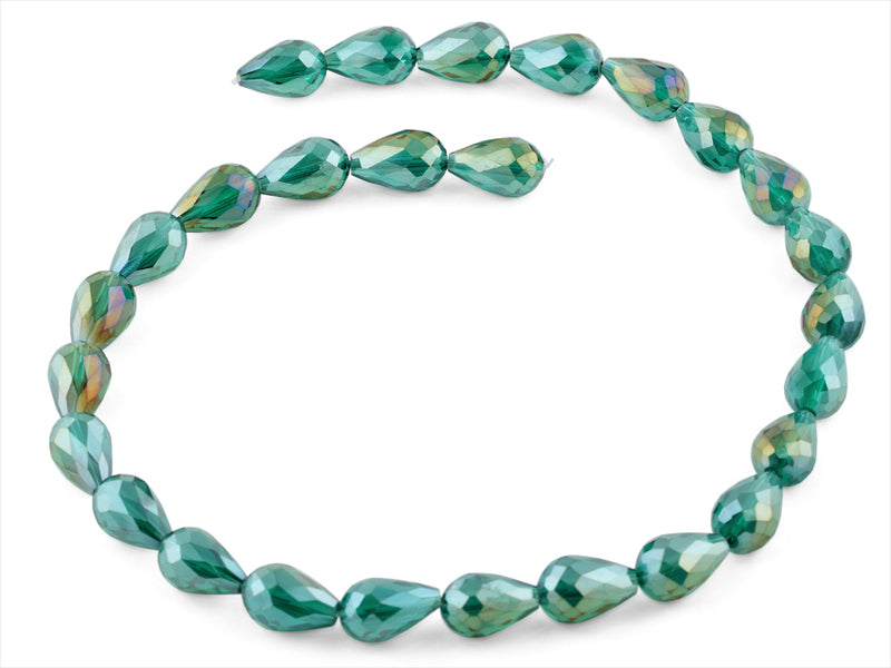 10x15mm Emerald Drop Faceted Crystal Beads