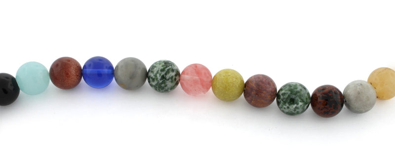 12mm Plain Round Multi-Stones Gem Stone Beads