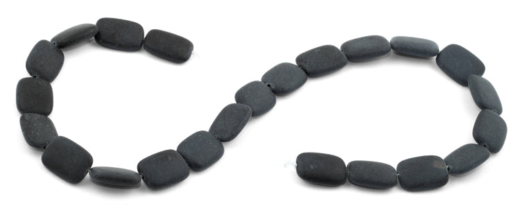 12x17mm Frosted Blackstone Rectangular Beads