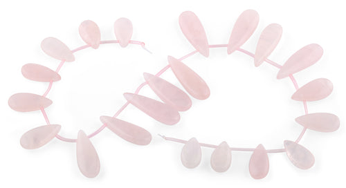 12x33-13x40MM Rose Quartz Pear Gemstone Beads