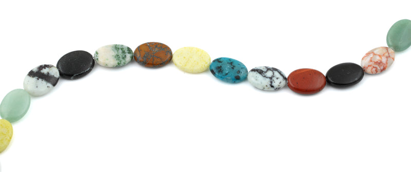 13x18MM Multi-stones Puffy Oval Gemstone Beads