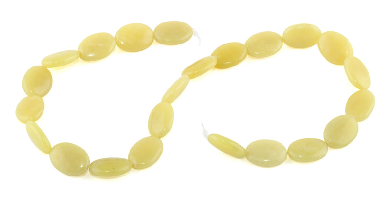 13x18MM Olive Jade Puffy Oval Gemstone Beads