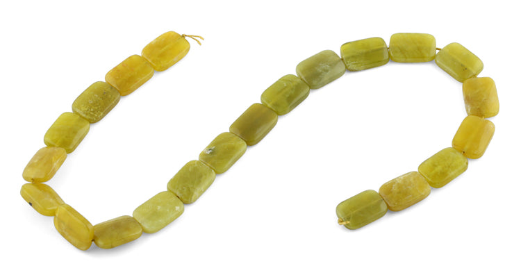 13x18MM Olive Jade Rectangle Gemstone Beads