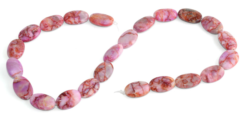 13x18MM Pink Matrix Oval Gemstone Beads
