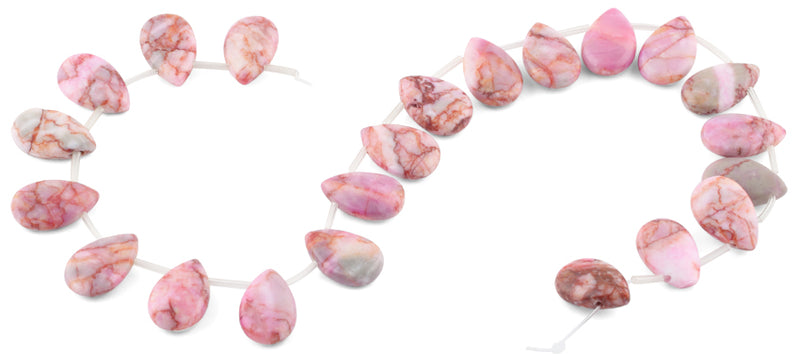 13x18MM Pink Matrix Pear Gemstone Beads