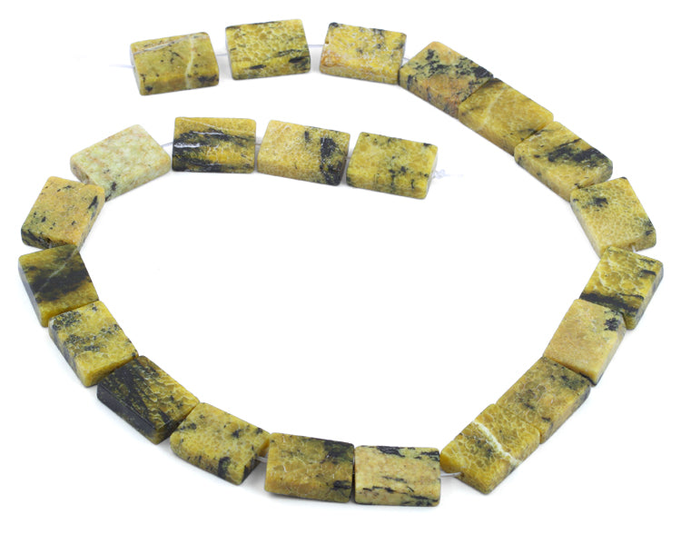 13x18mm Yellow Turtle Jasper Rectangular Beads