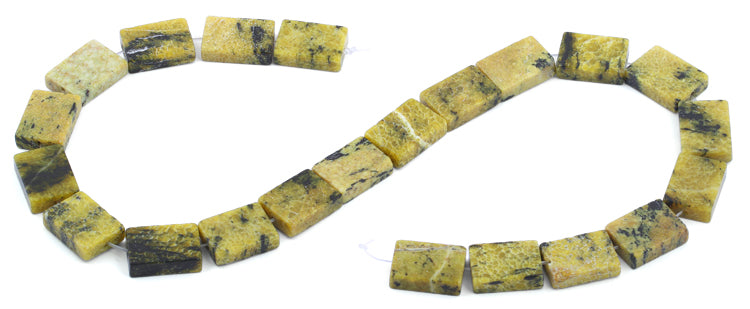 13x18mm Yellow Turtle Jasper Rectangular Beads