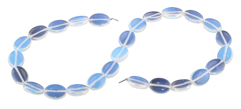 15x12MM Transparent Opalite Glass Puffy Oval Gemstone Beads