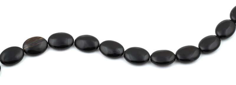 15x20MM Black Agate Oval Gemstone Beads