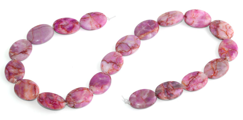 15x20MM Pink Matrix Oval Gemstone Beads