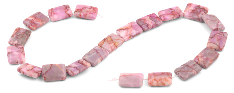 15x20mm Pink Matrix Rectangular Beads