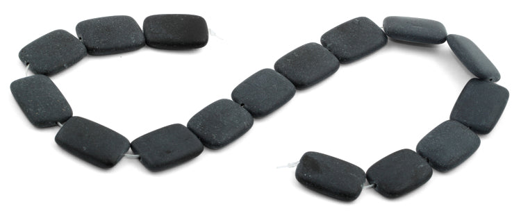 18x25mm Frosted Blackstone Rectangular Beads