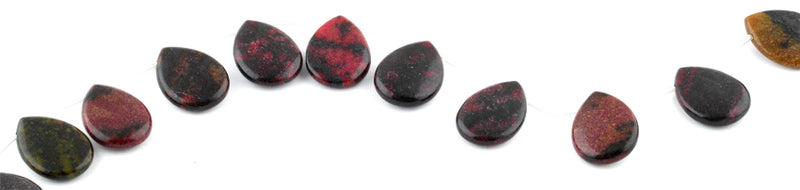 18x25MM Red Turtle Jasper Pear Gemstone Beads