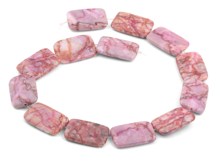 20x30mm Pink Matrix Rectangular Beads