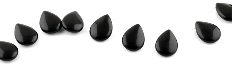 22x30MM Black Agate Pear Gemstone Beads