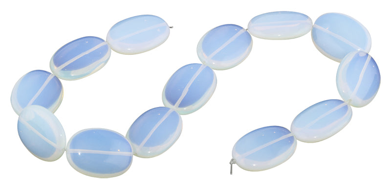 22x30MM Milky White Opalite Oval Gemstone Beads