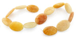 22x30mm Oval Yellow Jade Gem Stone Beads