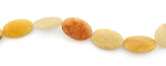 22x30mm Oval Yellow Jade Gem Stone Beads
