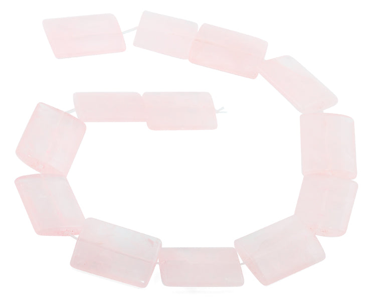 22x30mm Rose Quartz Rectangular Beads