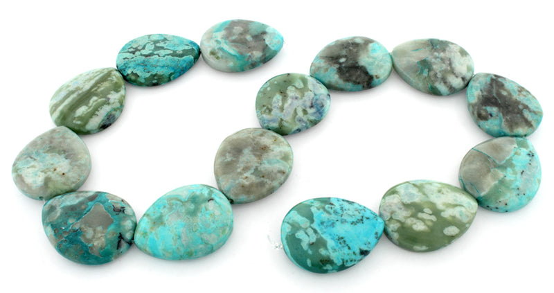 25x30mm Drop Turquoise Jasper Gem Stone Beads