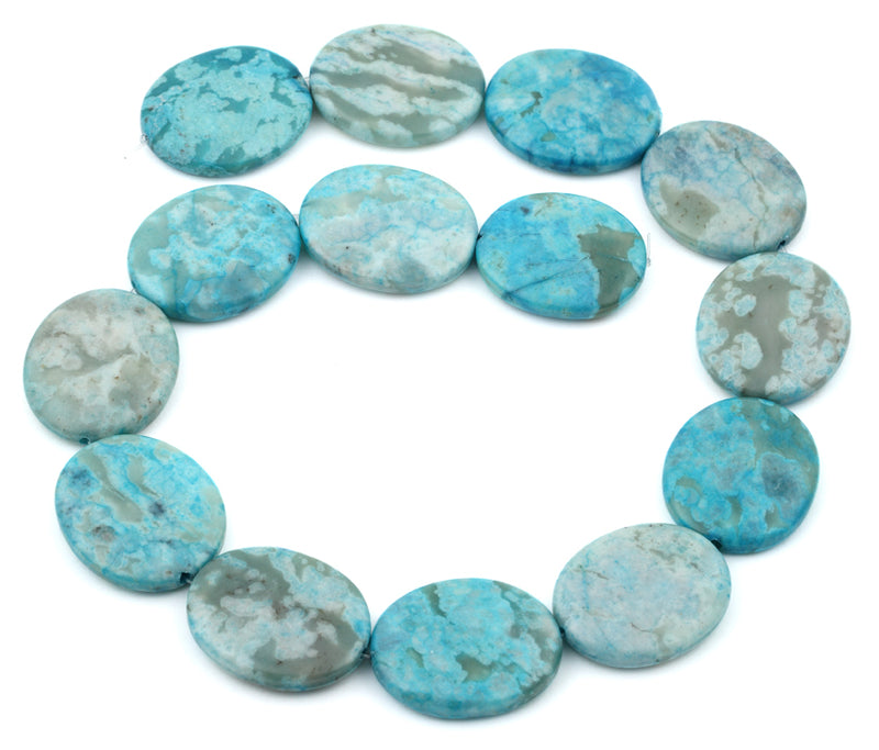 25x30MM Dyed Turquoise Jasper Oval Gemstone Beads