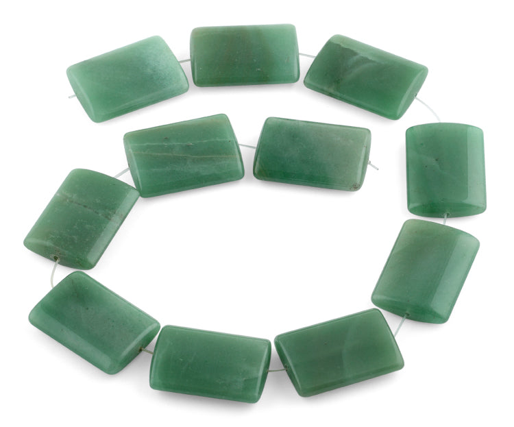 25x35MM Green Aventurine Rectangle Gemstone Beads