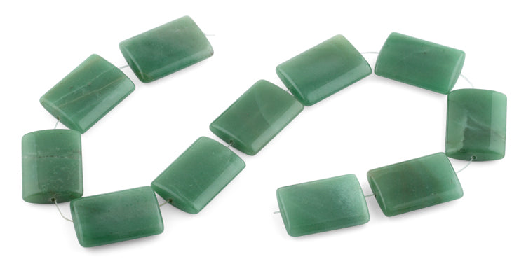 25x35MM Green Aventurine Rectangle Gemstone Beads