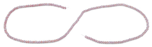 2mm Clear Purple Faceted Rondelle Crystal Beads