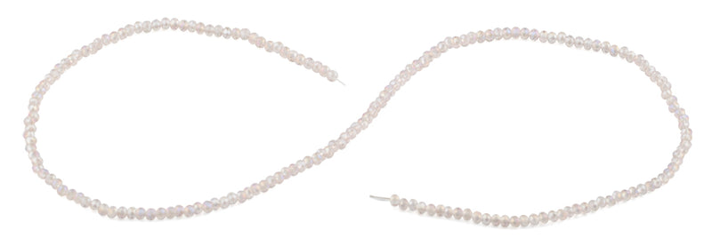 2mm Clear Rose Faceted Rondelle Crystal Beads