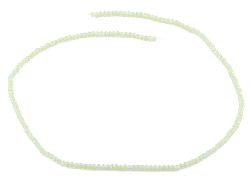 2mm Light Green Faceted Rondelle Crystal Beads