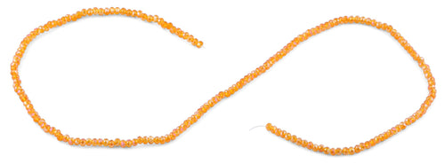2mm Orange Faceted Rondelle Crystal Beads